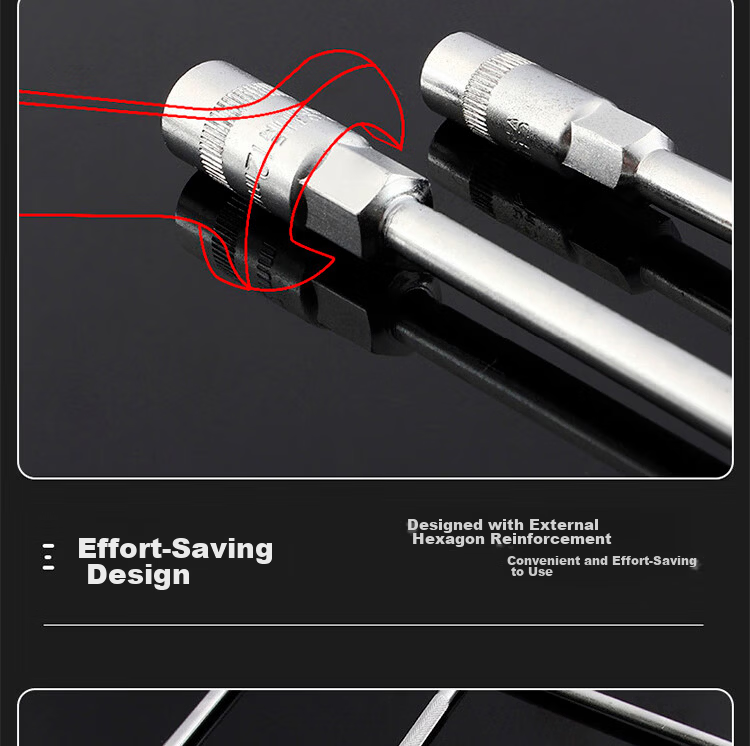 Haisidike T-Handle Hex Wrench Extended Socket T-Type Sleeve (8/10/12/13/14) [Jingcang] 5-Piece Set 7