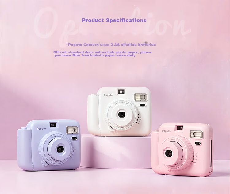 POPOTO Instant Camera One-Step Imaging Camera Birthday Gift for Girlfriend Student Selfie Portable Travel Cream White Body Only 16