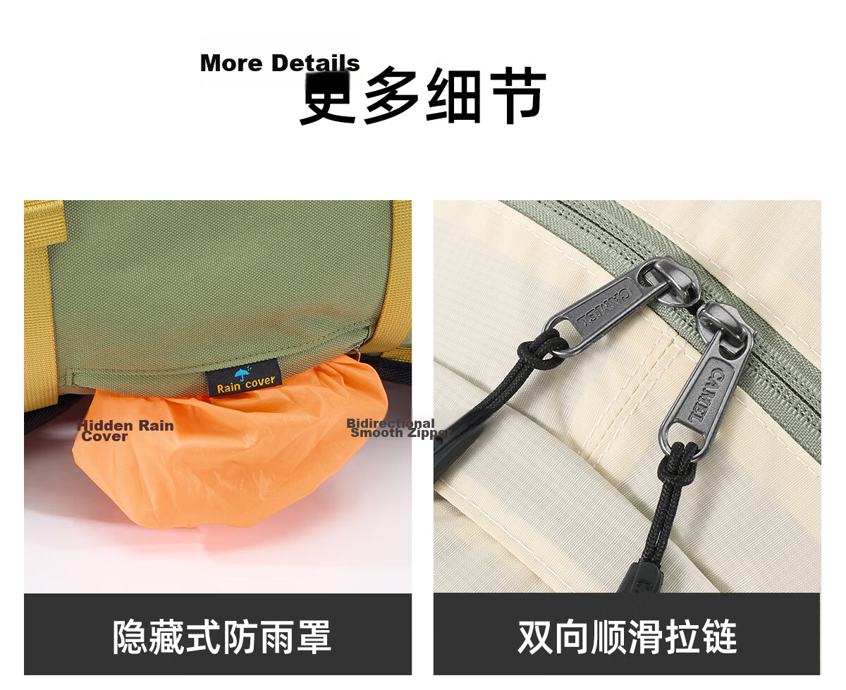 CAMEL Outdoor Hiking Backpack Waterproof Sports Backpack for Men and Women Travel Trekking Mountaineering Bag 2S04001A Advanced Gray 37