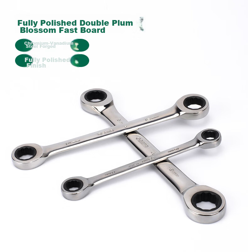 SATA 46621 4-in-1 Fully Polished Double-Ended Torx Ratchet Wrench 8x10x12x13MM 3