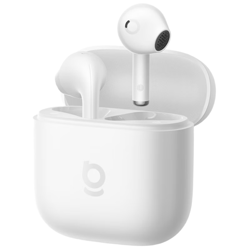 Baseus W04 Semi-In-Ear True Wireless Bluetooth Earphones Upgraded Premium Sound 60H Long Battery Life Compatible with Apple Huawei Vivo Honor Oppo Phones Gift