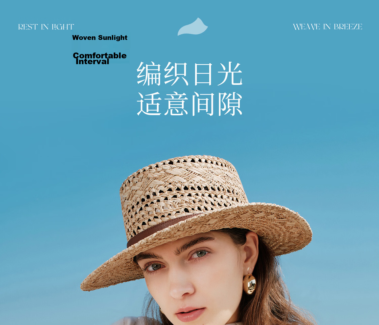 FANCET Hand-Crocheted Raffia Flat Top Summer Women's Hollow Breathable Straw Hat British Vintage High Crown Sun Hat 1