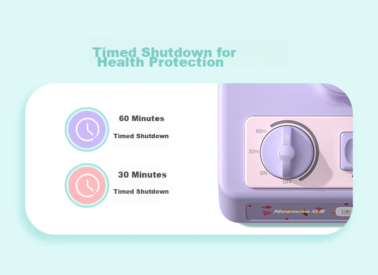Newmine 14.5H Long Battery Life Desktop Fan Quiet USB Rechargeable Oscillating Large Blade Office Dorm Portable - Roland Purple 6