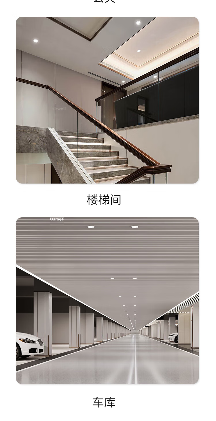 Beigong LED Human Body Sensor Recessed Downlight, 7.5cm Cutout, 4W White Light, Corridor Motion Sensor with Light and Infrared Detection, Extraordinary Series BG-RTTDFF-4 7
