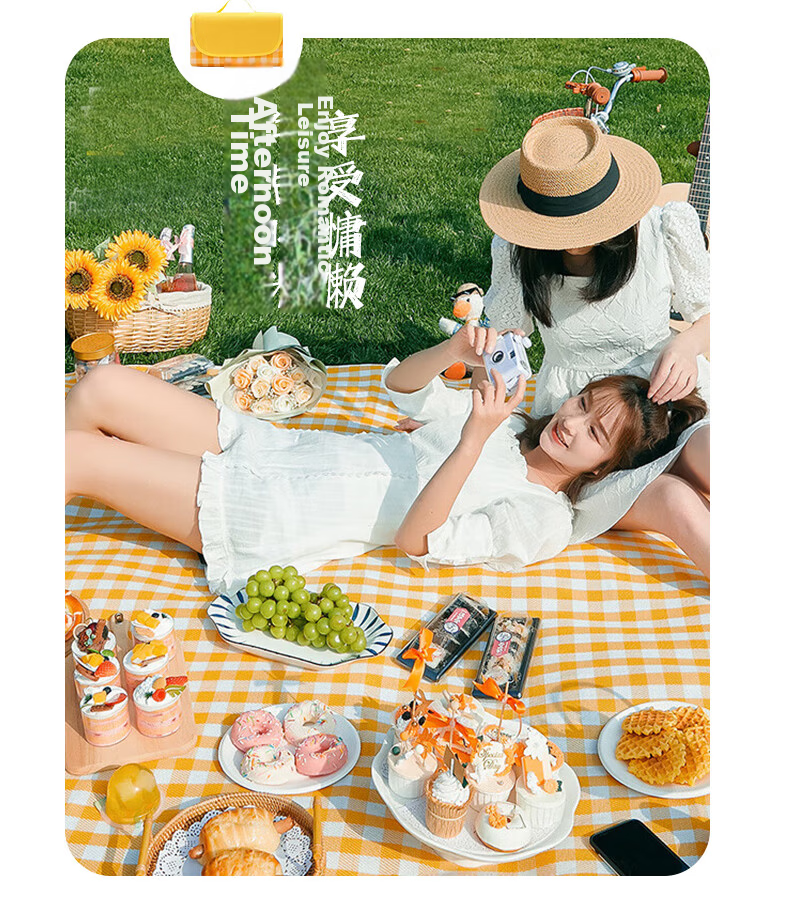 Geshu Thickened Large Picnic Mat Moisture-Proof Camping Mat Outdoor Cooking Ground Mat Foldable Portable Compact Tent Seat Cushion 10