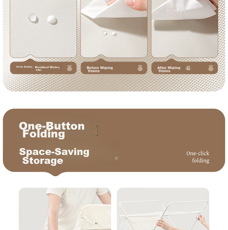 YEEHOO Diaper Changing Table Newborn Baby Care Station Baby Changing and Massage Bed Touch Bath Foldable Mobile 18