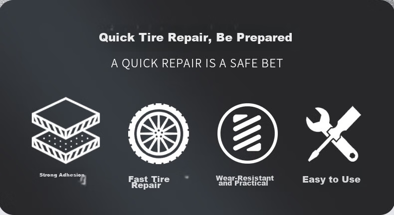 Beifute Tire Repair Tool Kit for Cars, Electric Vehicles, Motorcycles, and Bicycles - Vacuum Tire Emergency Quick Repair Glue and Strips 2