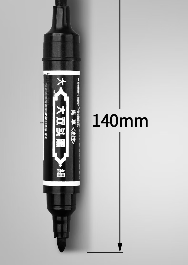 Licao 3mm Large Tip Permanent Waterproof Black Marker Pen, Bold Tip Signature Marker, Office Supplies, 10pcs/Box 13