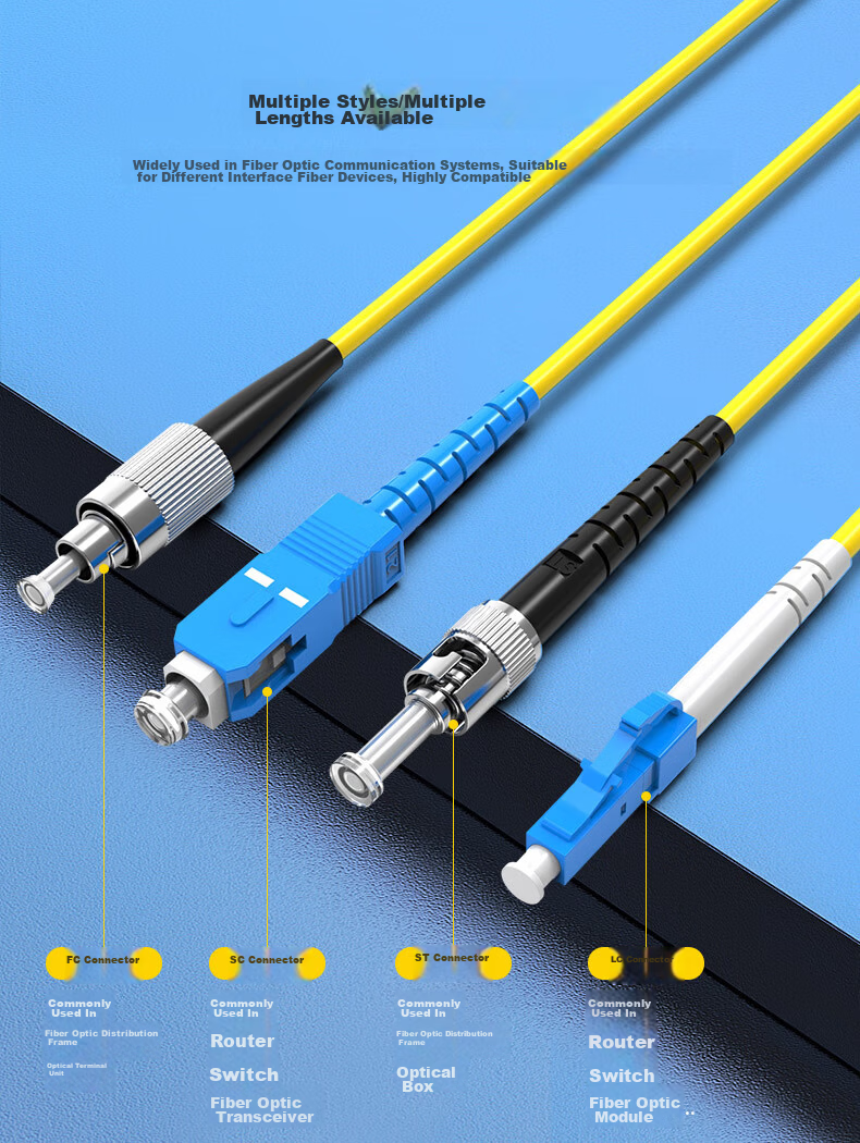 ZHONG TIAN HITECH Telecom-Grade Fiber Optic Patch Cable, 1 Meter Single-Mode Single-Core 3.0 LC-LC, Transceiver Pigtail, ZT-L300 1