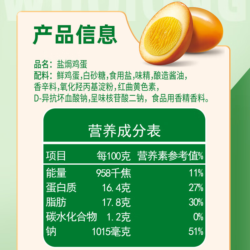 无穷卤蛋休闲零食盐焗鸡蛋100g袋装/4小包
