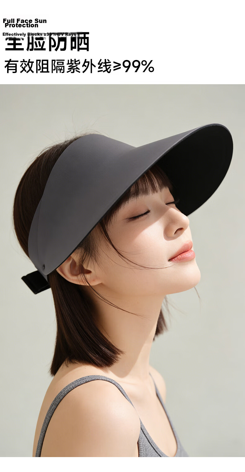 MiiOW Sun Protection Hat for Women, UV-Resistant Seamless Visor Cap, Foldable Wide Brim Sunhat, Summer 2026 5