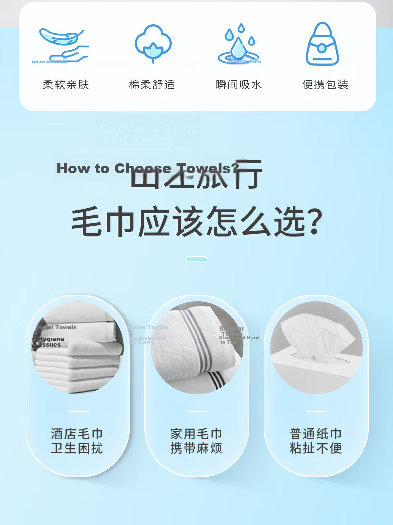 Beianshi Disposable Thickened Large Pearl Pattern Bath Towels Portable Travel Cotton Soft Towels 10 Packs 4