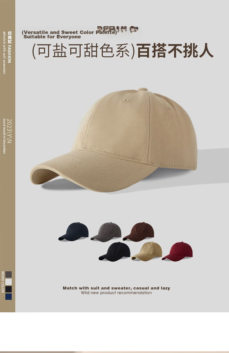 XUEXIMAN Solid Color Baseball Cap for Women, Deep Crown Sun Hat, Large Head Circumference, Face Slimming, Soft Top Duckbill Cap for Women 2