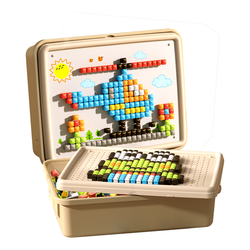 Auzhijia Handmade DIY Bead Mushroom Peg Educational 3D Puzzle Early Learning Toy for Children Ages 3-6 Birthday Gift for Boys and Girls