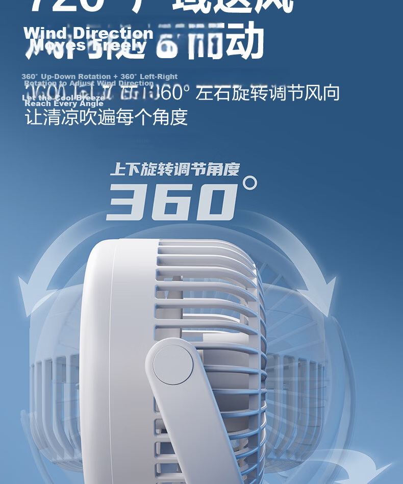 Deli [Hot-Selling] Desktop USB Mini Fan Small Electric Fan for Students Dormitory Office Workstation Bedside Quiet Fan - LK220 Black 8