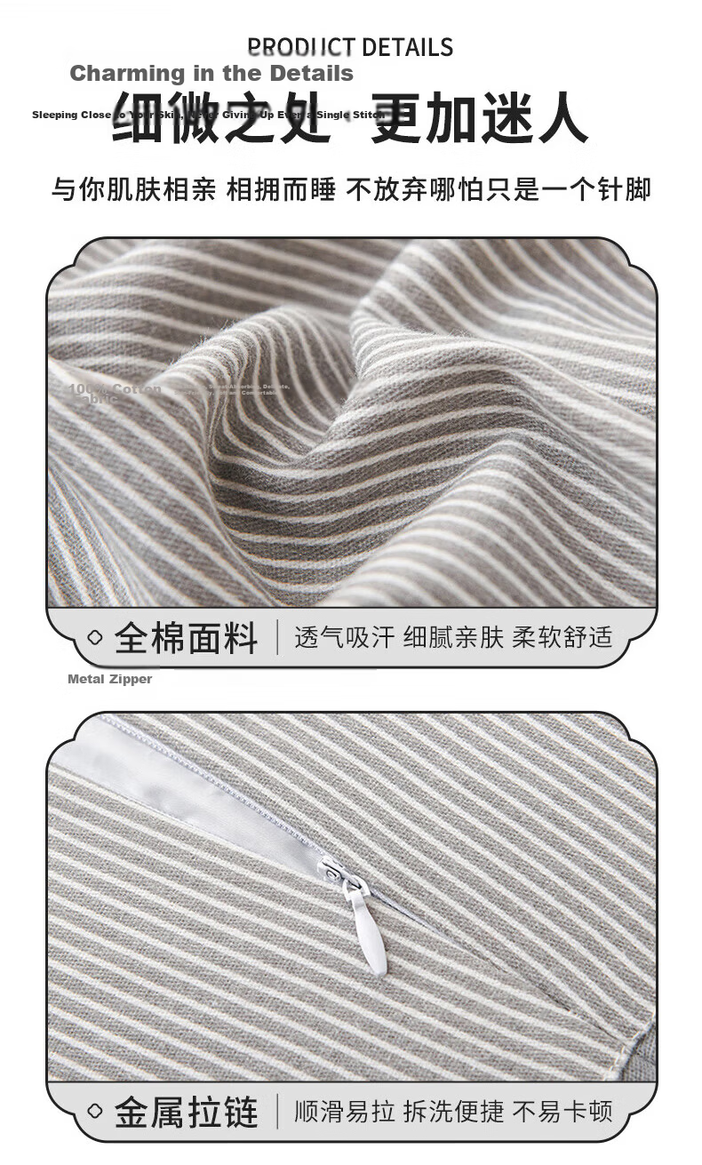 Aiwei Pure Cotton Buckwheat Pillow Sleep Hard Pillow 100% Buckwheat Hull Cervical Pillow 35*55cm Single Pack Smoke Gray 11