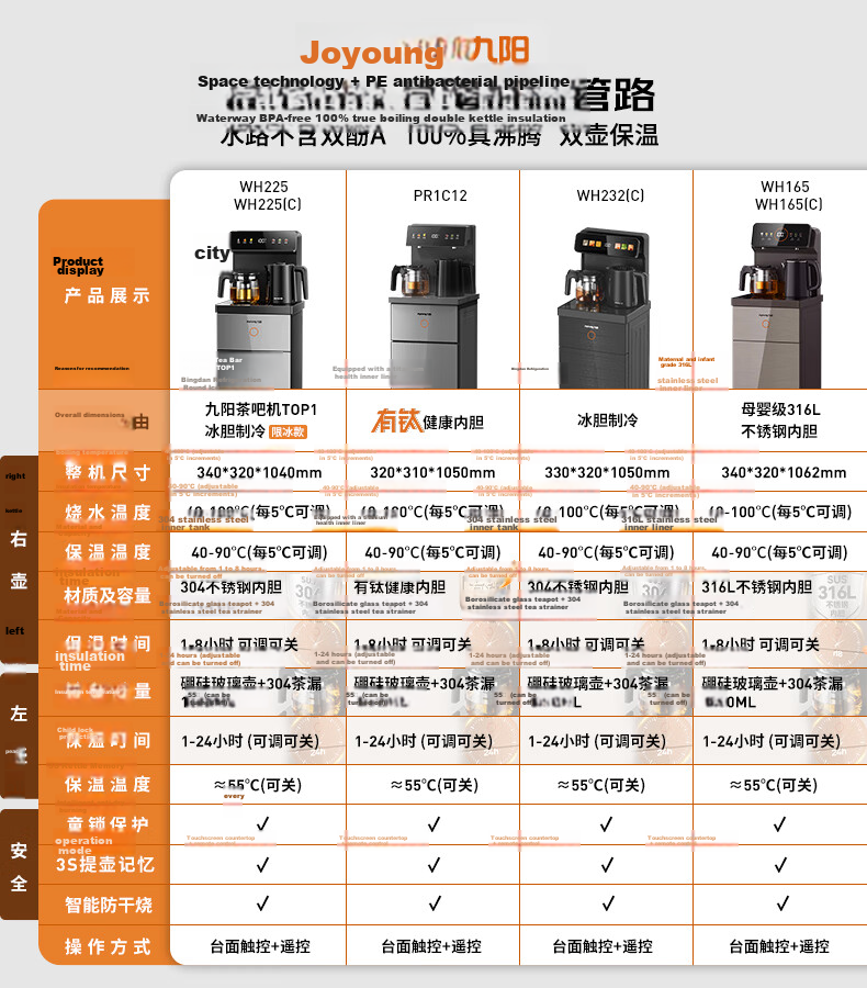Joyoung Titanium Tea Bar Machine 2026 New Home High-End Living Room Healthy Water Dispenser Bottom-Load Water Bucket Kettle Smart Integrated 0 Coating 0 Odor JD Self-Operated PR1C12 1