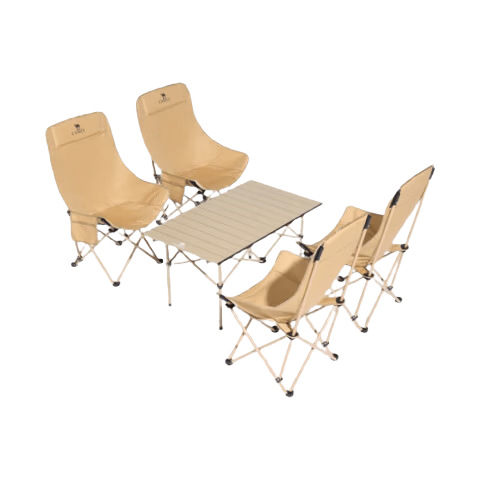 CAMEL JD Exclusive Outdoor Folding Table and Chairs Camping Picnic Set 1 Table 4 Chairs