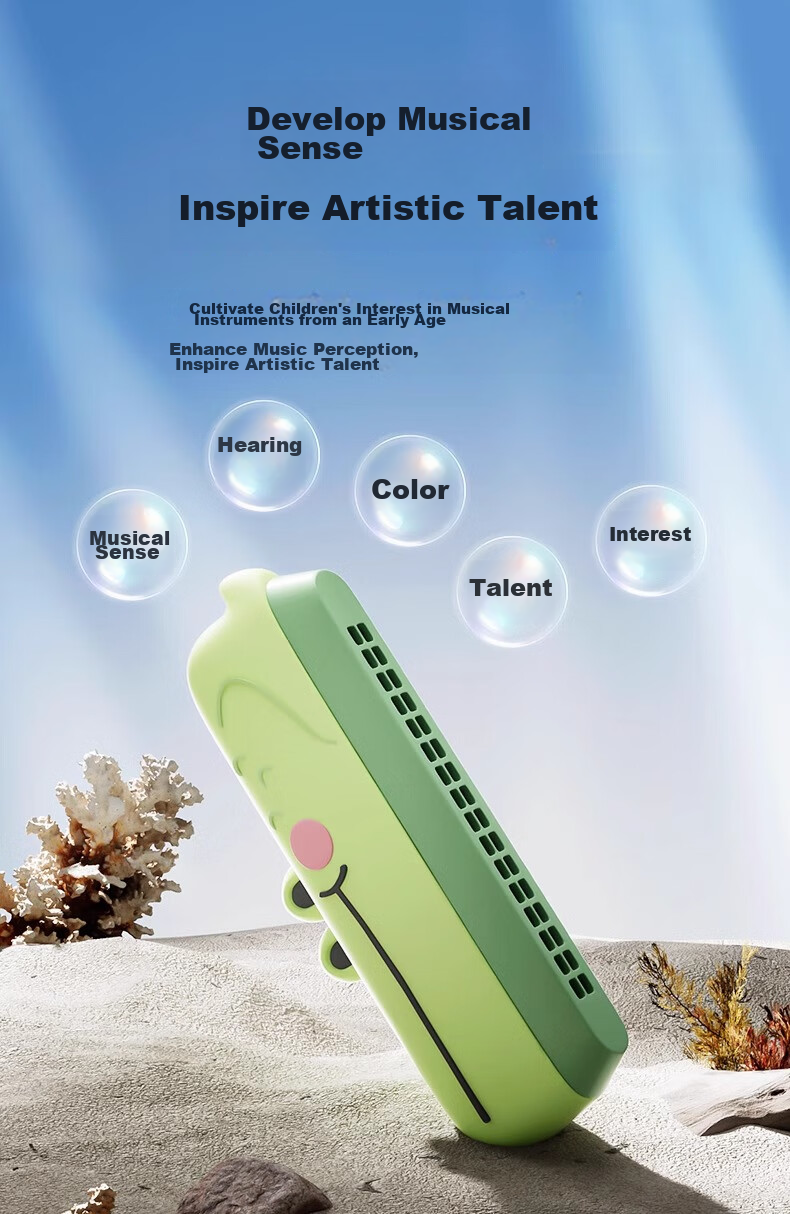 Carlbaby Children's Harmonica Baby Blow Musical Instrument Beginner Entry Toy Accordion Birthday Gift for Boys and Girls 1