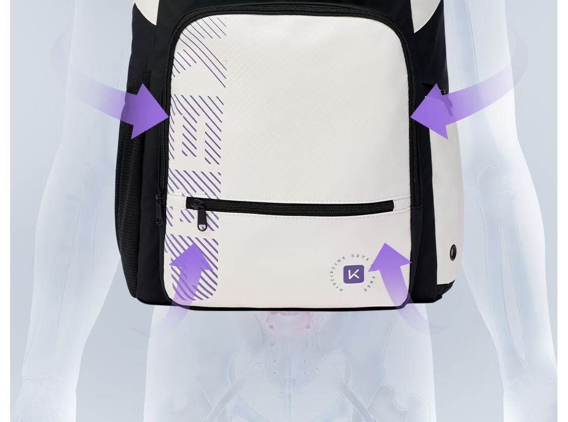 Keep Multi-Compartment Large Capacity Badminton Bag Tennis Racket Backpack Sports Casual Double Shoulder Bag with Separate Shoe Compartment Polar Night Black and White 7