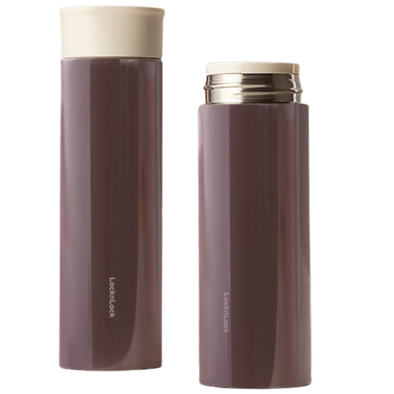 LOCK&LOCK Insulated Thermos Large Capacity 2L Stainless Steel Portable Vacuum Flask Deep Black for Camping Car Home Use