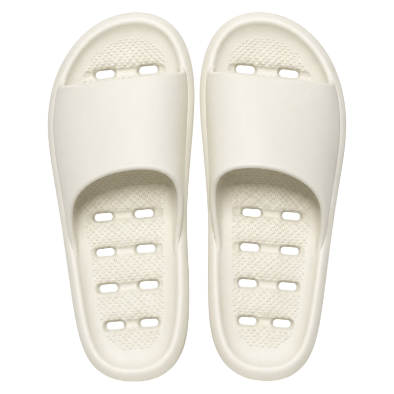 MEXICAN Water-Draining Slippers, Men's EVA Bathroom Shower Hollow-Out Home Quick-Drying Breathable Non-Slip Couple Women Sandals, White 38-39