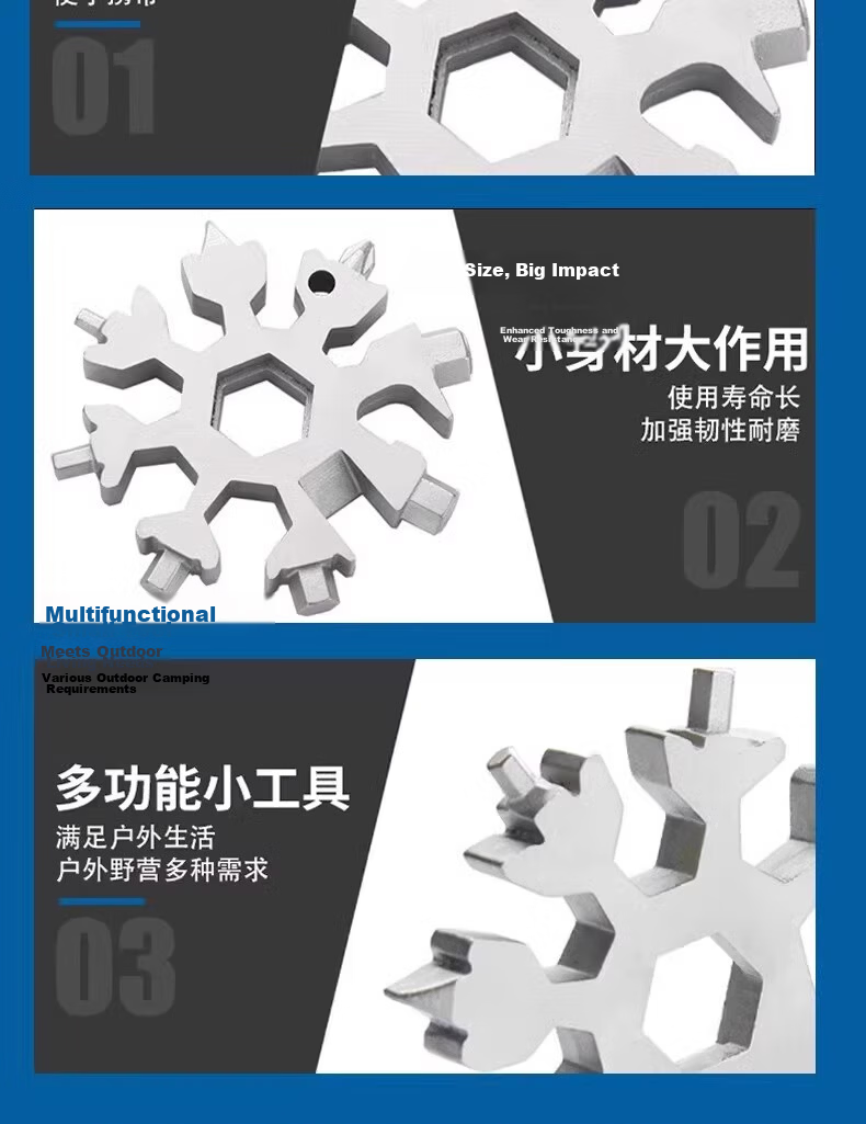 Junwen Multi-Function Snowflake Wrench Hex Screwdriver Portable 19-in-1 Universal Tool with Imported Craftsmanship 9