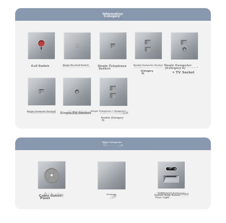 BULL G60 Series One-Gang Two-Way Switch Ultra-Thin Large Panel Switch G60K112 Moon Shadow Gray 21