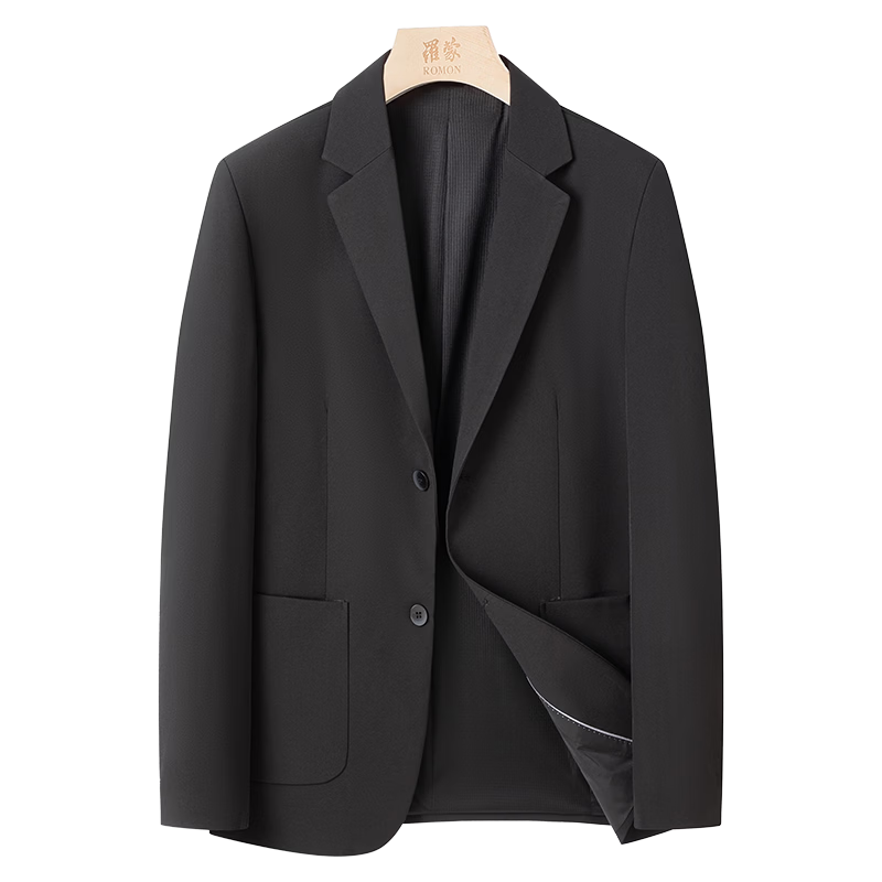 ROMON Men's Slim Fit Suit Jacket, Casual Business Blazer for Young And Middle-Aged Men, Elastic Single-Breasted Coat, Dad's Suit Outerwear, Men's Clothing