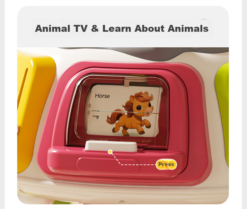 GOODWAY Early Education Treasure Box Activity Table 1-3 Years Old Baby Educational Toy Six-Sided Cube Children's Birthday First Year Gift 19