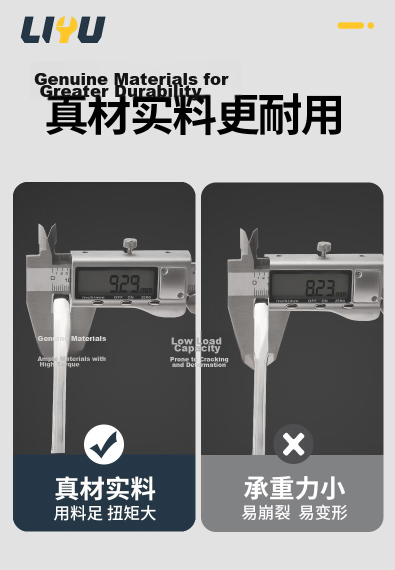 Liyu Dual-Use Double-Ended Open-End Wrench Polished Single Quick Wrench 13mm Industrial Auto Repair Wrench 6