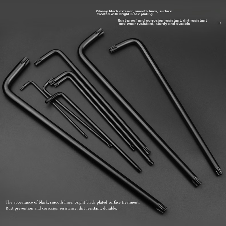 JERXUN Plum Blossom Hex Key Wrench Set 9-Piece Extended Hole Cross Hexagon L-Shaped Screwdriver Kit 5