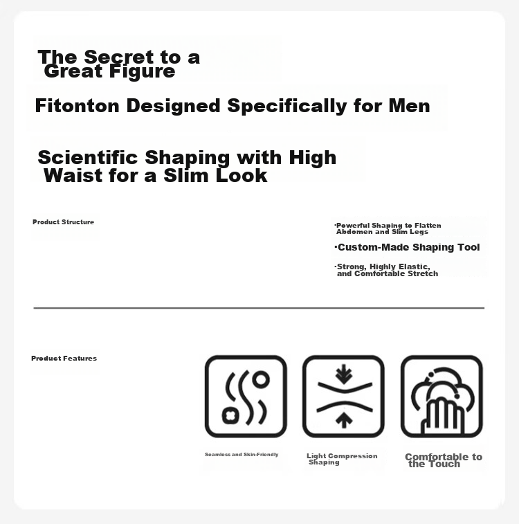 FitonTon Men's Breathable Ice Silk Quick-Dry Thin Double-Layer Waist Shaping Butt Lifting Leg Shaping High-Waist Body Shaping Five-Point Pants Tummy Control Waist Cincher Shorts 2