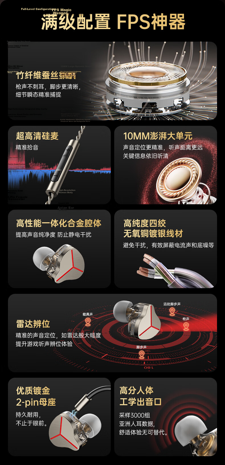 MICROKIA Delta Champion Recommended In-Ear Wired Gaming Earphones with Mic HiFi Sound Positioning for FPS and Battle Royale 8