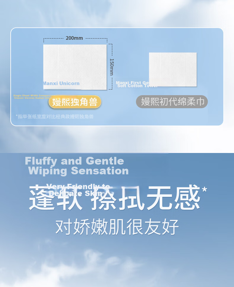 EMXEE Unicorn Soft Wipes, Disposable Baby Face Wipes, Wet And Dry Use, Portable Pull-Out Design for Travel And Business Trips, 10 Sheets Per Pack 8