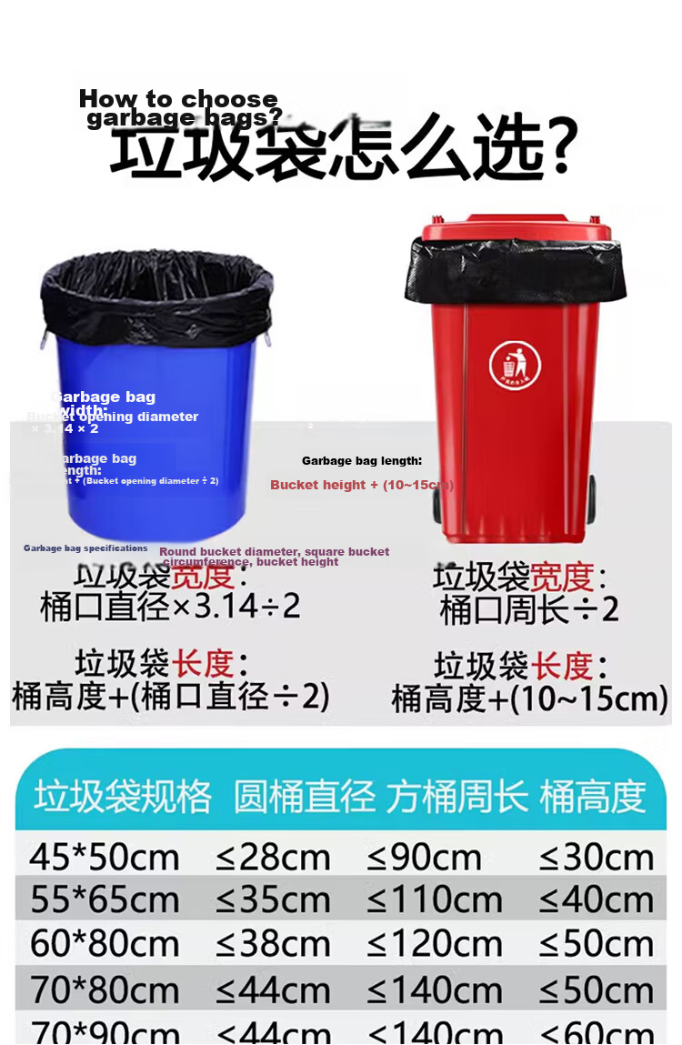 Lide Black Flat Garbage Bags 100x110cm 50pcs Double 3-Layer Thickened Commercial Property Use Tear-Resistant Large Plastic Bags Roll 9