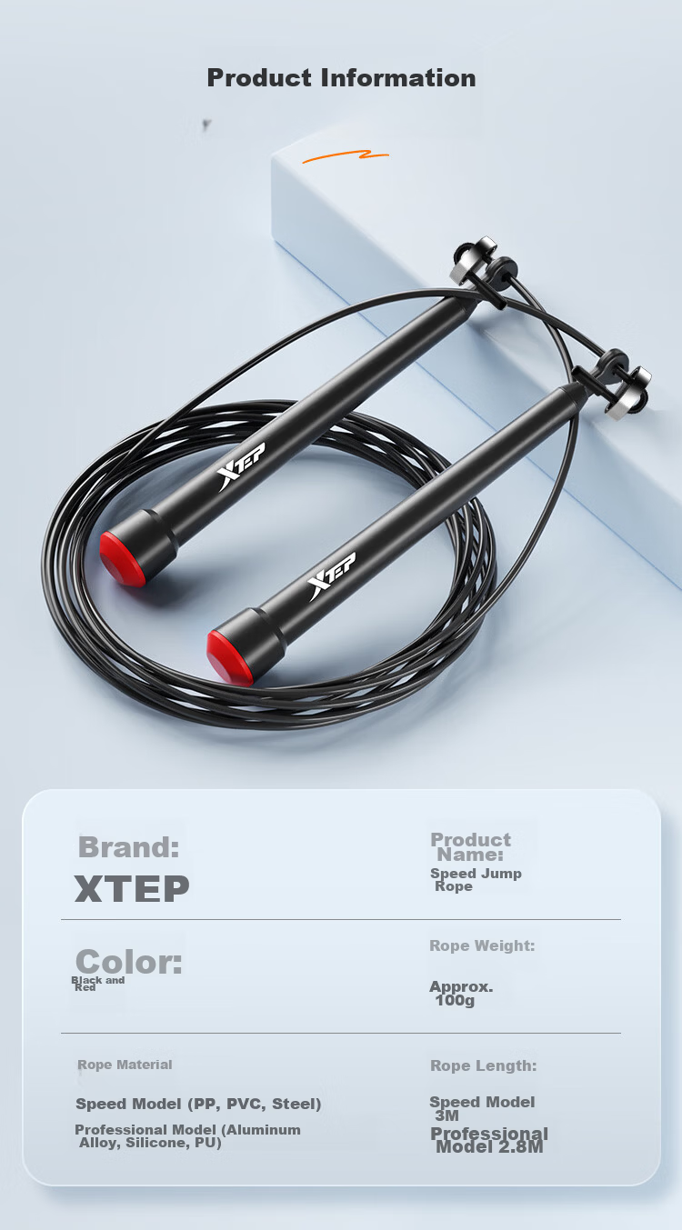 XTEP Speed Jump Rope Steel Wire Middle School Exam Competition Special Lightweight Double Under for Students Adults Fitness Weight Loss 16