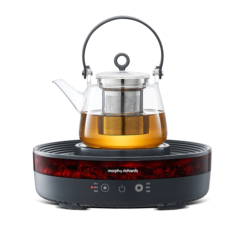 Morphyrichards Full Glass Health Pot Multifunctional Electric Ceramic Stove Tea Maker 360° Circular Roasting MR6096 Gray