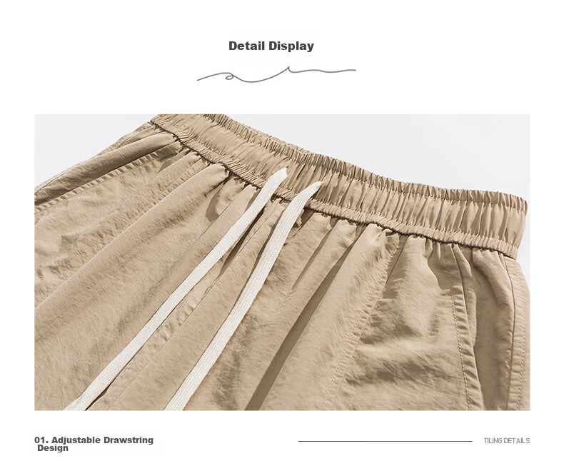 Huili Shorts, Summer Men's Loose-Fitting Pants, Outdoor Cargo Shorts for Men, Ice Silk Five-Point Shorts, American High-End Shorts 5
