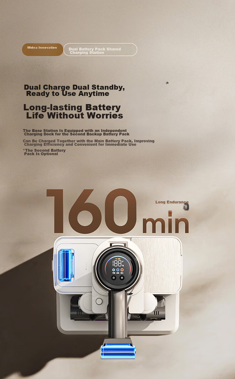 Midea F30station Automatic Dust Collection Space Station Wireless Long Battery Life Handheld Vacuum Cleaner for Pet Hair with 100-Day Maintenance-Free and Hair Cutting Function 15