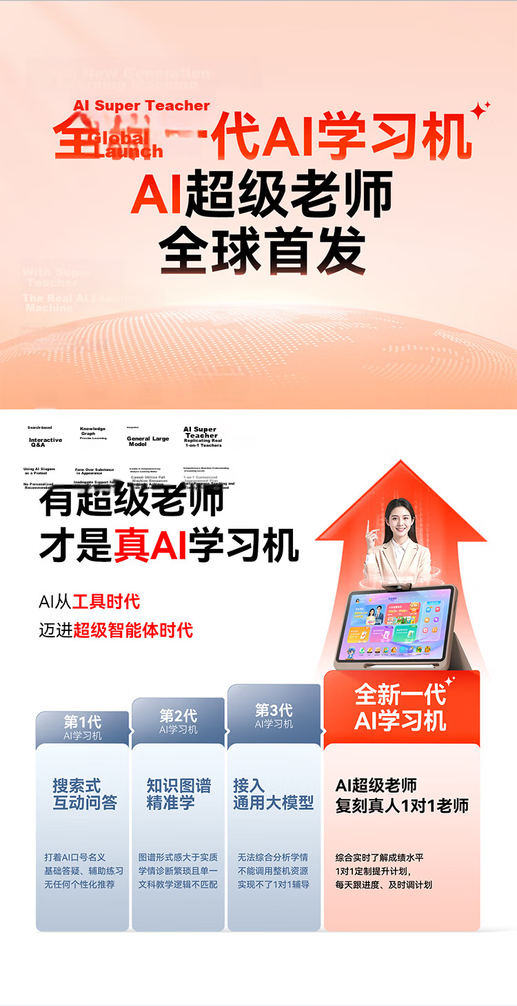 Zuoyebang T30 AI Learning Tablet for Primary to High School, All-Subject Study and Practice Machine, Eye Protection Screen 12.7'', 8GB+256GB 6