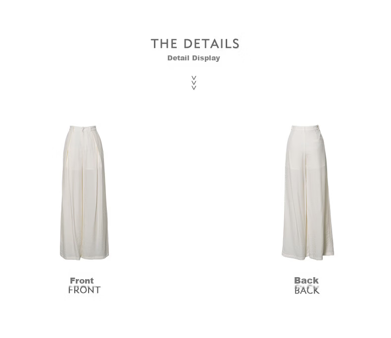 ROEYSHOUSE Women's Summer High-Waist Linen Casual Wide-Leg Pants 12289 Off-White 2XL 37