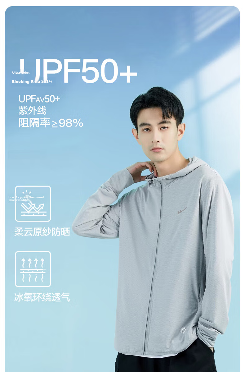 Huili Sun Protection Clothing for Men, UPF50+ UV Protection, Ice Silk Breathable Sun Protection Jacket, Men's Skin Coat, Quick-Drying Windbreaker 5