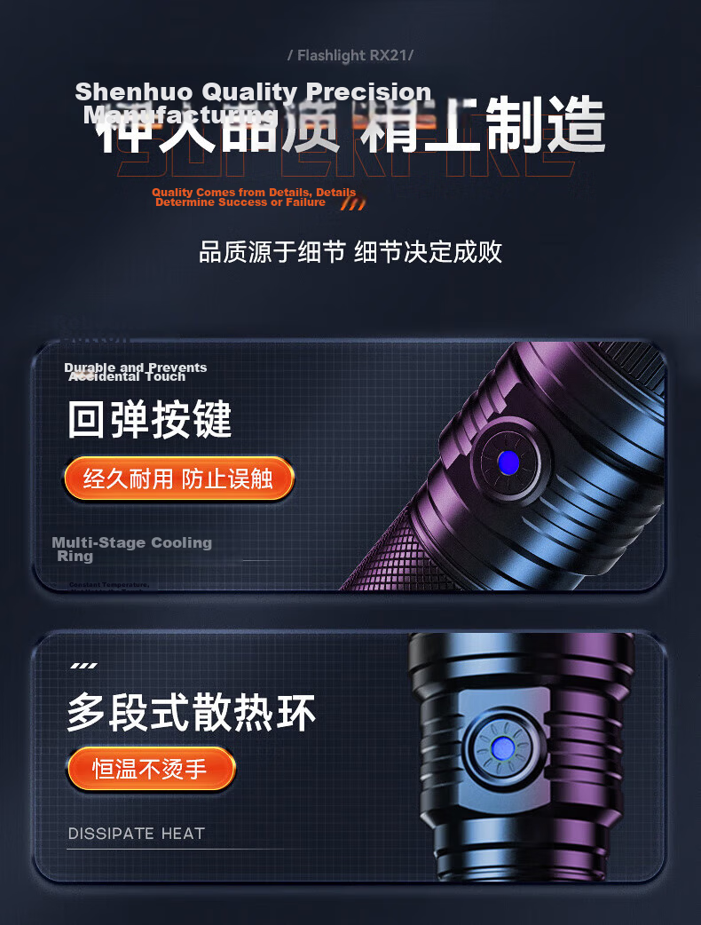 SupFire F1-A Flashlight High Brightness Long Range Long Battery Life Compact Portable Military Outdoor Cycling Emergency Light 13