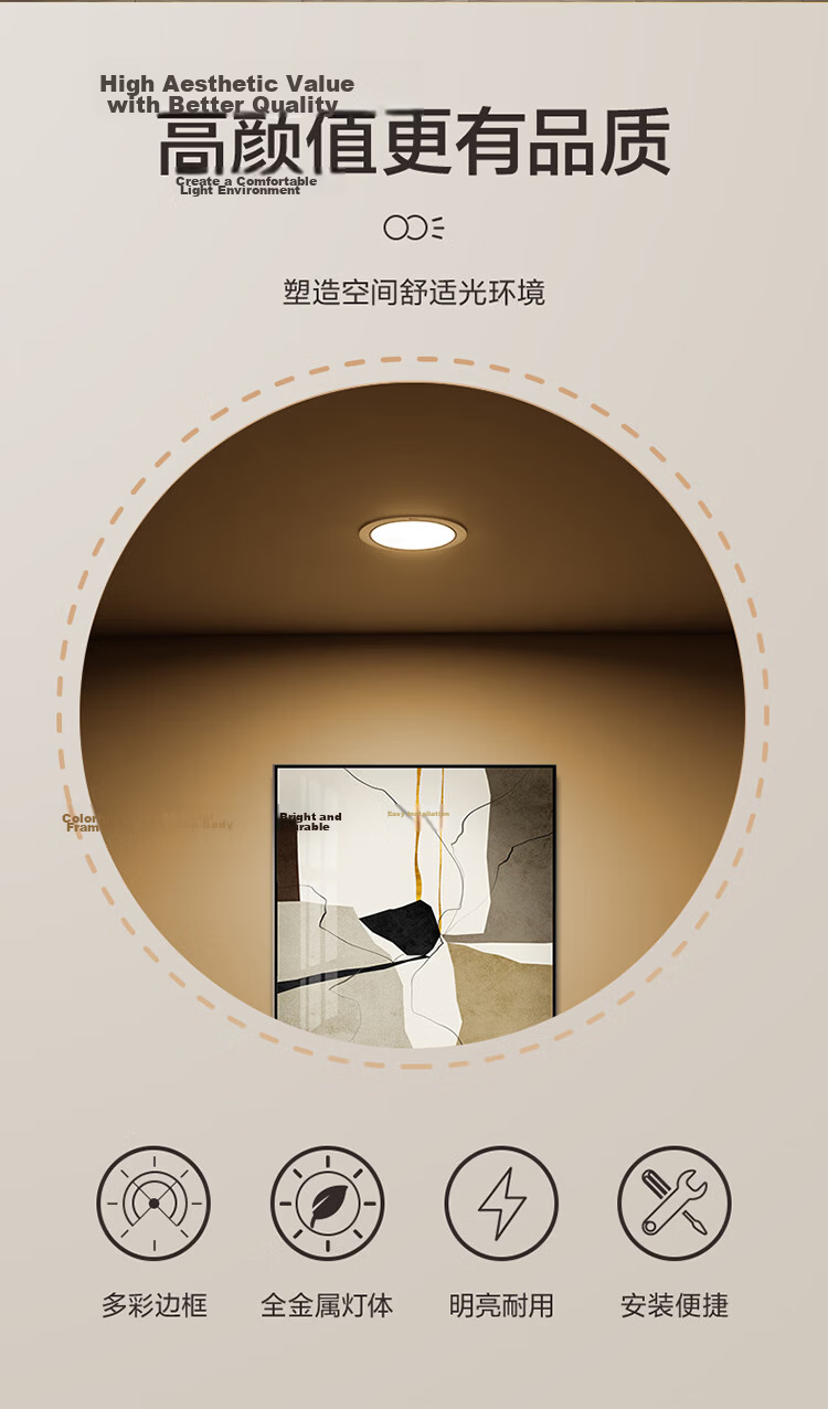 BULL LED Metal Downlight MT-K4R5A-AS White Paint 4.5W 3-inch 4000K Warm White Light Cutout 70-80mm 2