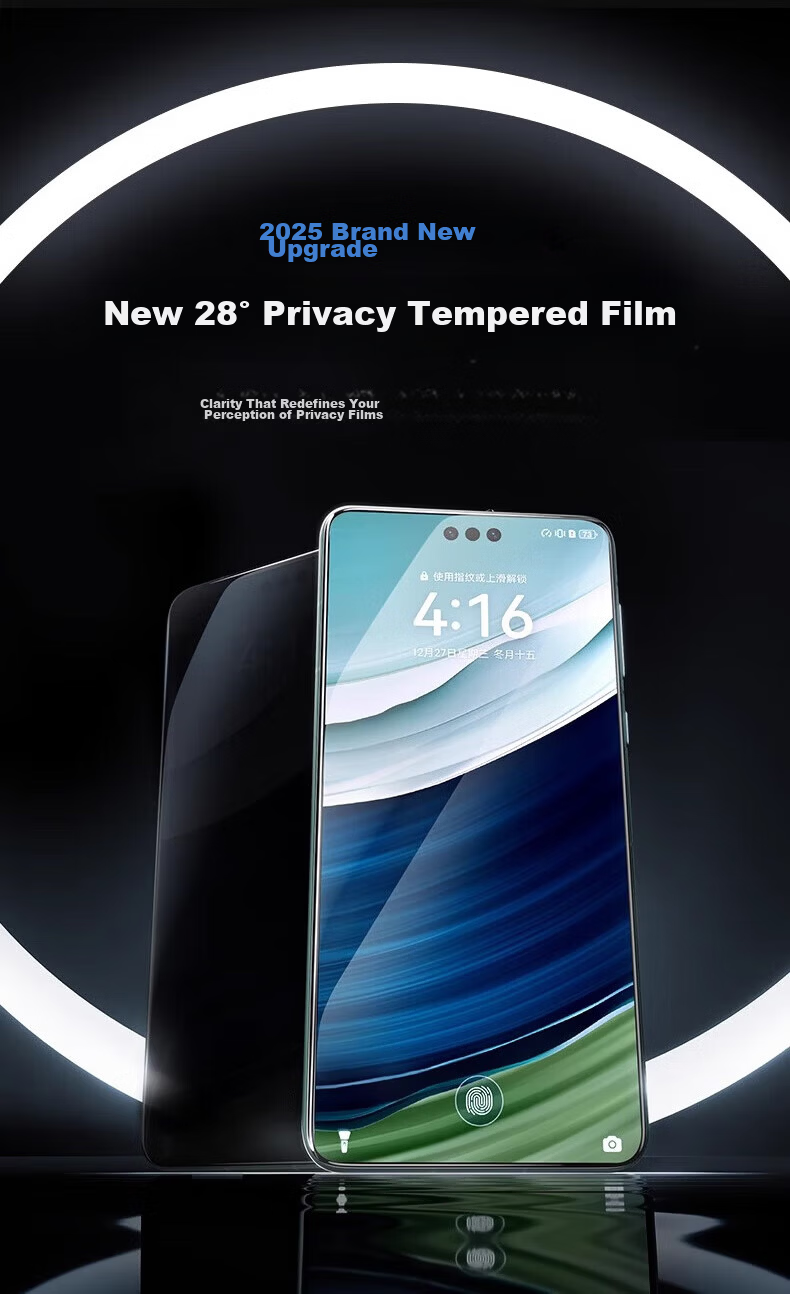 DIVI Privacy Screen Protector for Huawei Pura80Pro, HUAWEI P80pro+/ultra Full Coverage Curved High-Definition Anti-Fingerprint Protective Film 9