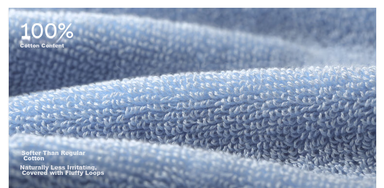 Bananain 301H Bath Towel for Men And Women, Pure Cotton Shower Towel, Extra Large And Thick, 100% Cotton, Absorbent And Antibacterial - Light Blue 6