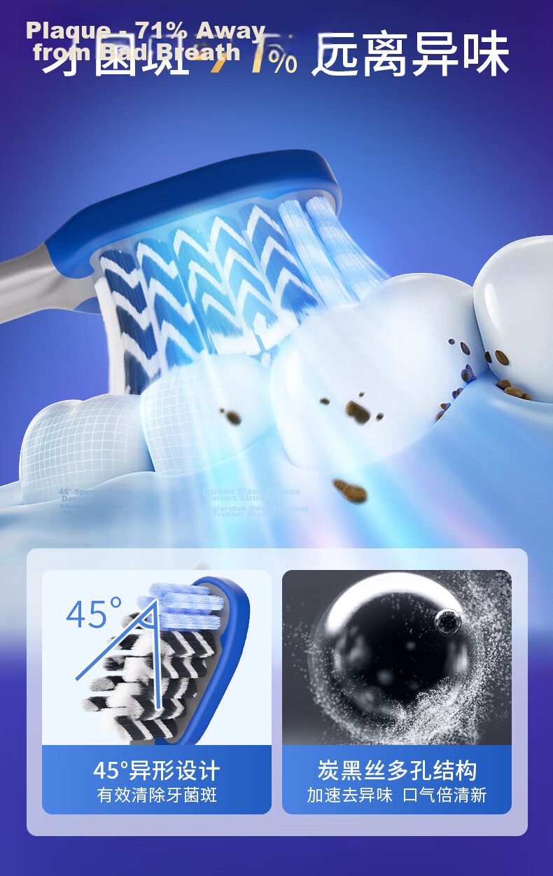 ApaCare Men's Toothbrush Strong Whitening Anti-Smoke Stains Anti-Tartar Medium Hard Bristles High-End Adult Toothbrush 6-Pack 9