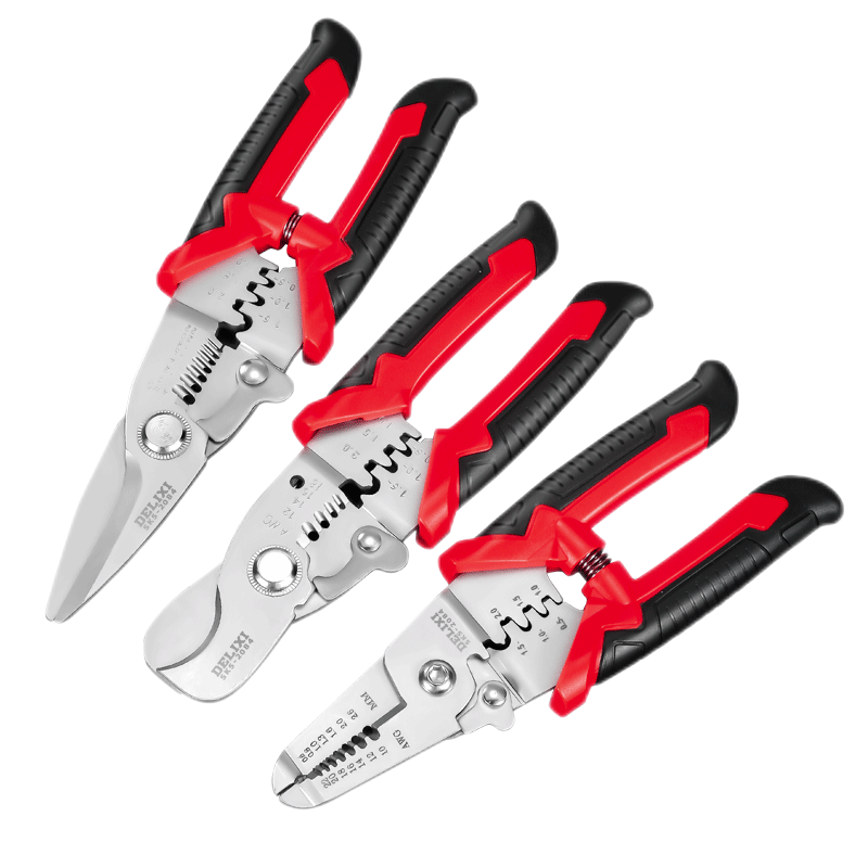 Delixi Multifunctional Electrician Wire Stripper Automatic Wire Pulling Pliers Fiber Optic Wire Breaker Cable Stripper Wire Peeling Pliers