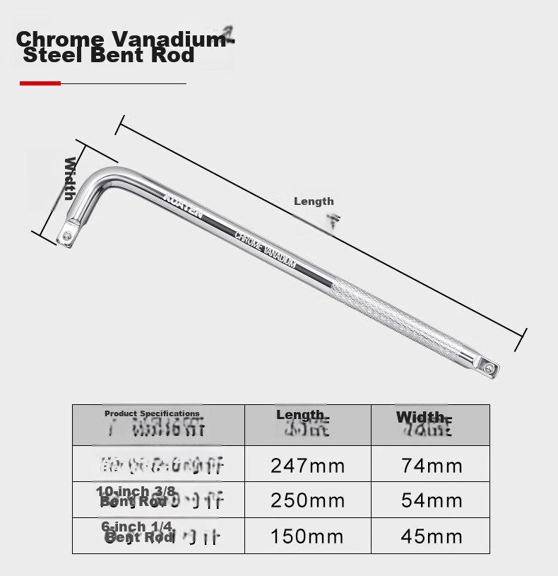 Kuanteng Large Medium Small Flying Socket Extension Bar Power Lever Connecting Rod Electric Wrench Extension Socket Connecting Rod Bent Rod 7